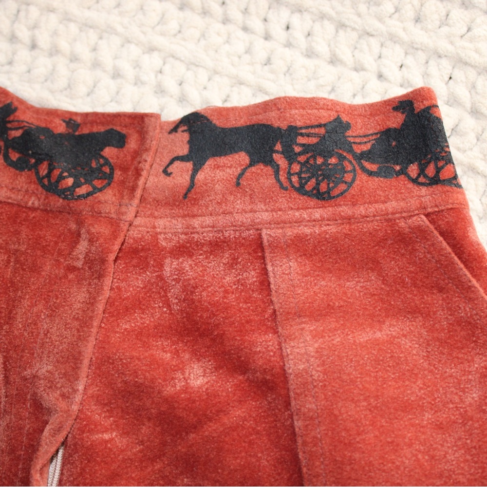 Rust Corduroy skirt with Black western Detail - Picture 3 of 3